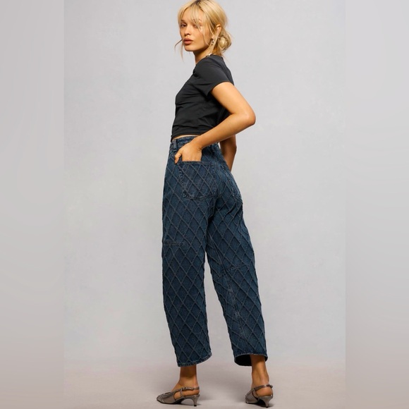 RAG&BONE Charlie Quilted Barrel High Rise Jeans - Picture 2 of 12